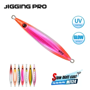 Jig Metálico Shore Jigging Slow Blatt Cast JIGGING PRO 20g 30g 40g 60g Luminescente
