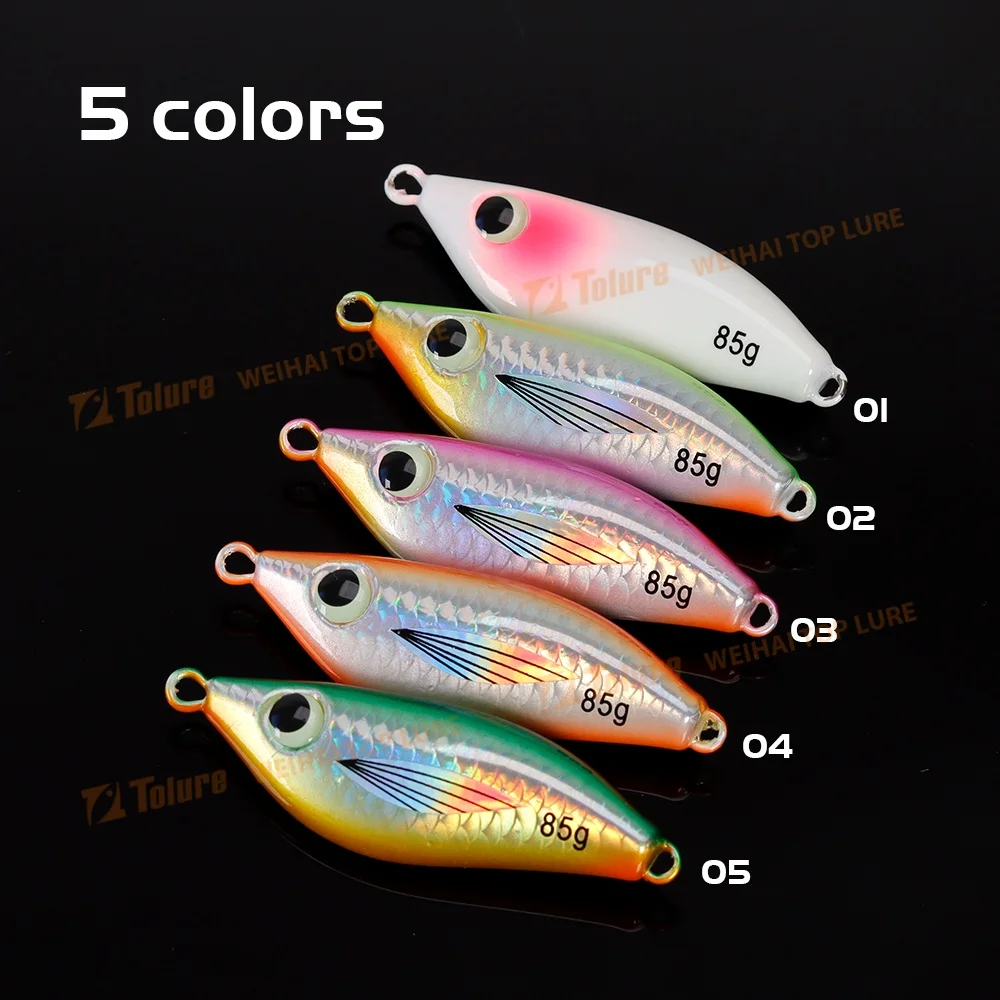 Jig Metálico Butterball TOLU 45g 65g 85g 100g Luminescente para Shore Jigging e Vertical - Image 6