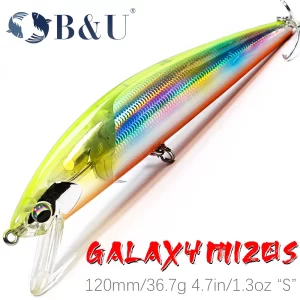 Minnow Heavy Sinking Flash Blade B&U 120mm 36,7g para Predadores de Mar