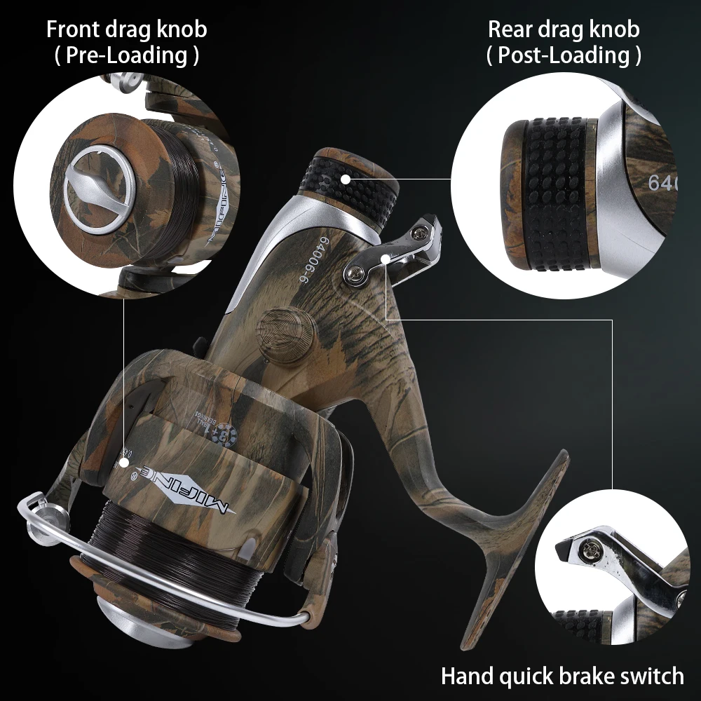 Carreto MIFINE Tele Carp Travão Duplo 3000–6000 com Linha - Image 2
