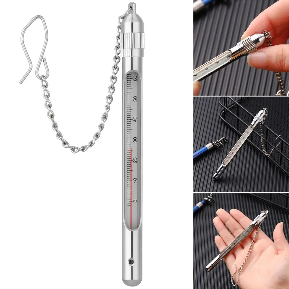 Termómetro de Água de Bolso para Pesca com Estojo Metálico e Corrente - Image 4