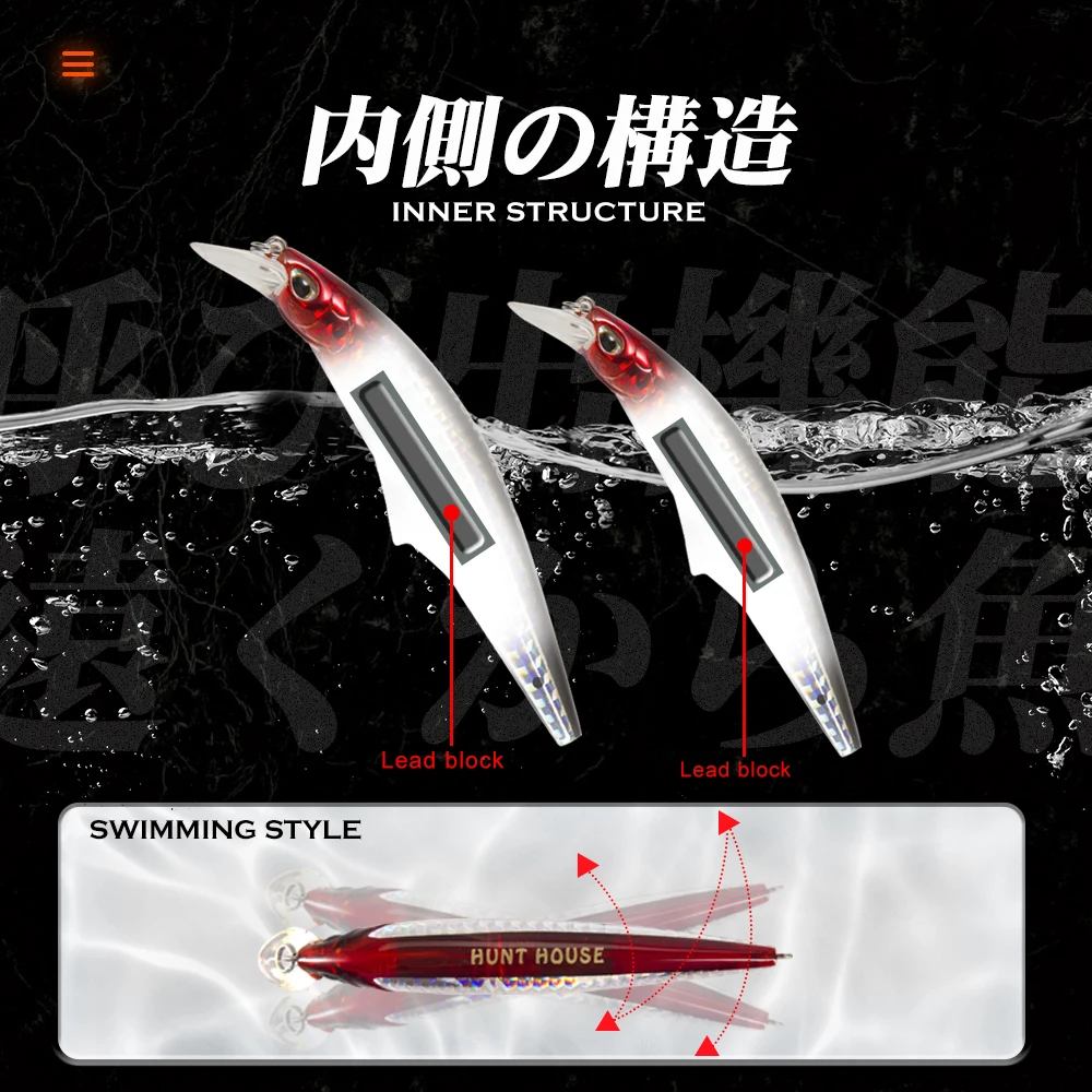Amostra Hunthouse G-Control Heavy Minnow Afundante 95/120mm 28/41g - Image 3