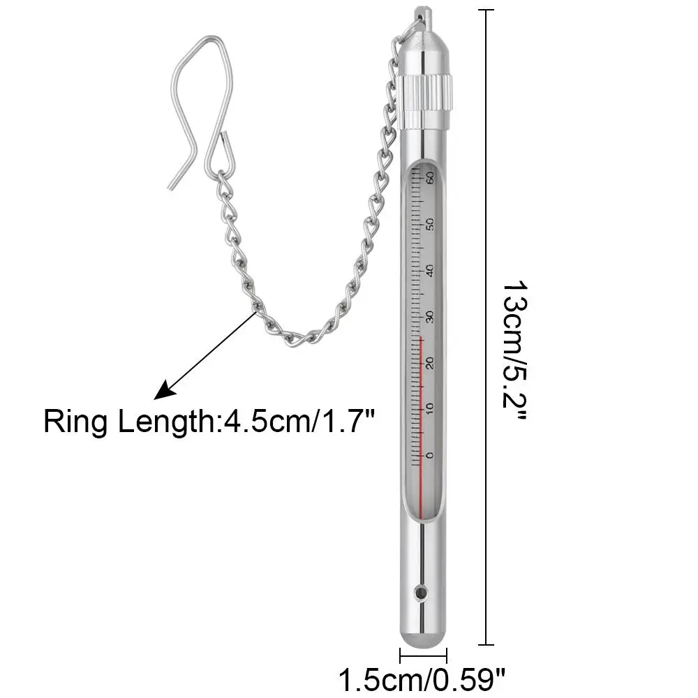 Termómetro de Água de Bolso para Pesca com Estojo Metálico e Corrente - Image 6
