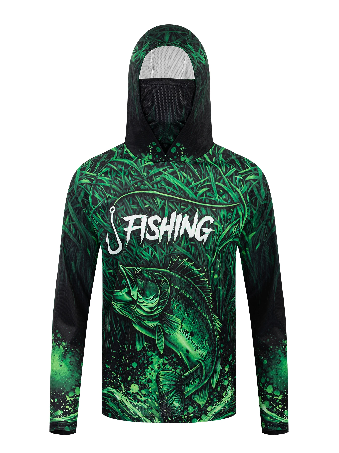 Camisola Técnica de Pesca UPF 50+ com Capuz e Protecção Facial - Image 4