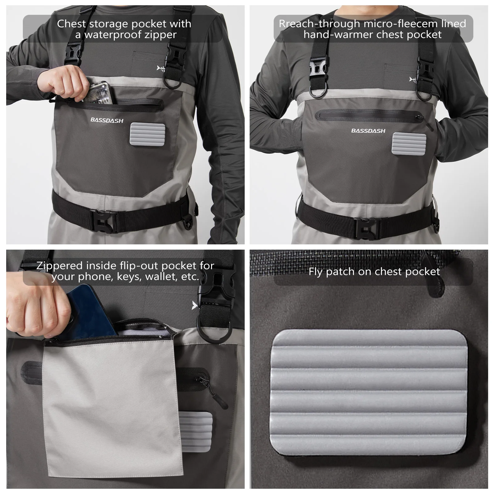 Vadeadores de Peito Bassdash FW08 Respiráveis com Pé de Neopreno - Image 5