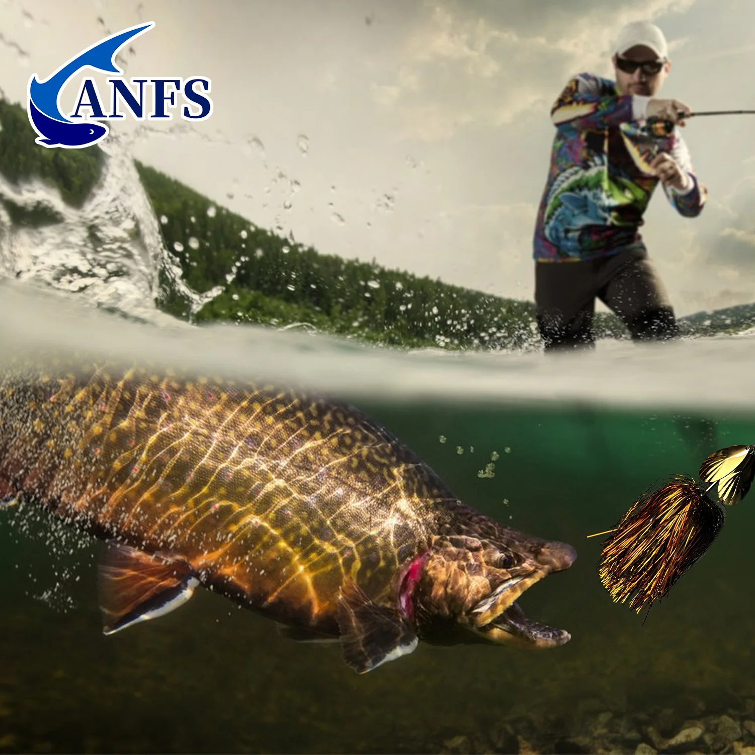 Amostra Bucktail Spinner ANFS 45g para Lúcio e Siluro - Image 5