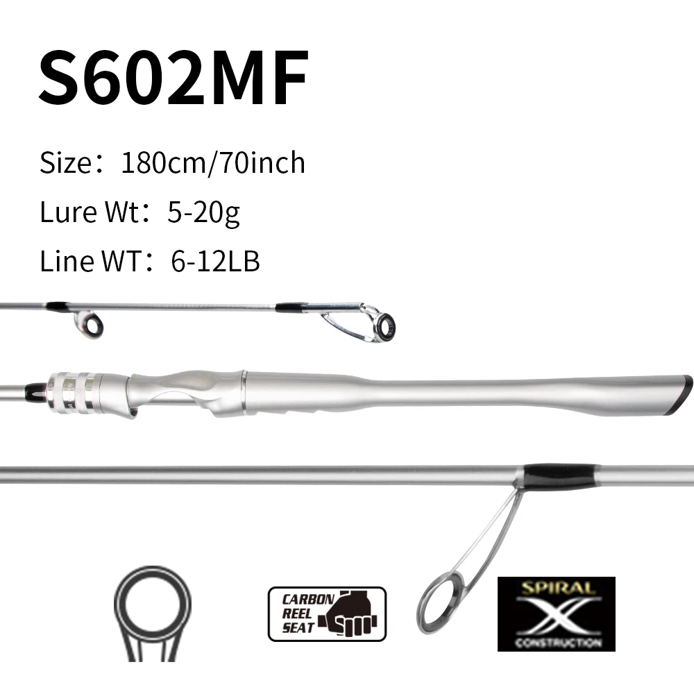 Cana de Spinning FISHINGFANS Orca M Medium Fast em Carbono - Image 8