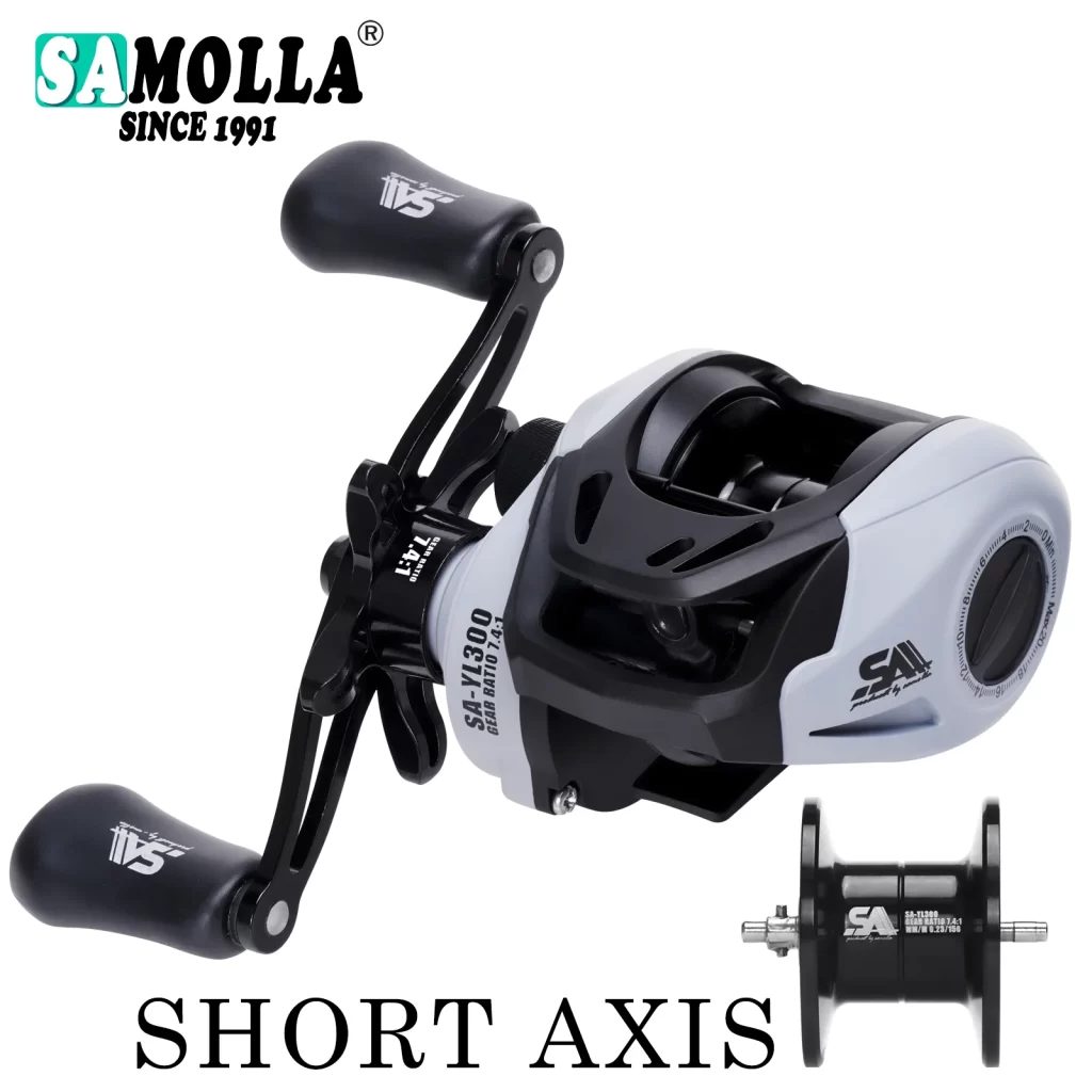 Carreto de Casting SAMOLLA Long Shot 7.4:1 6+1 Rolamentos 10kg