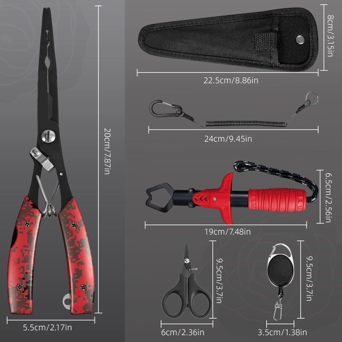 Kit de Ferramentas de Pesca com Alicate, Tesoura e Grip - Image 3