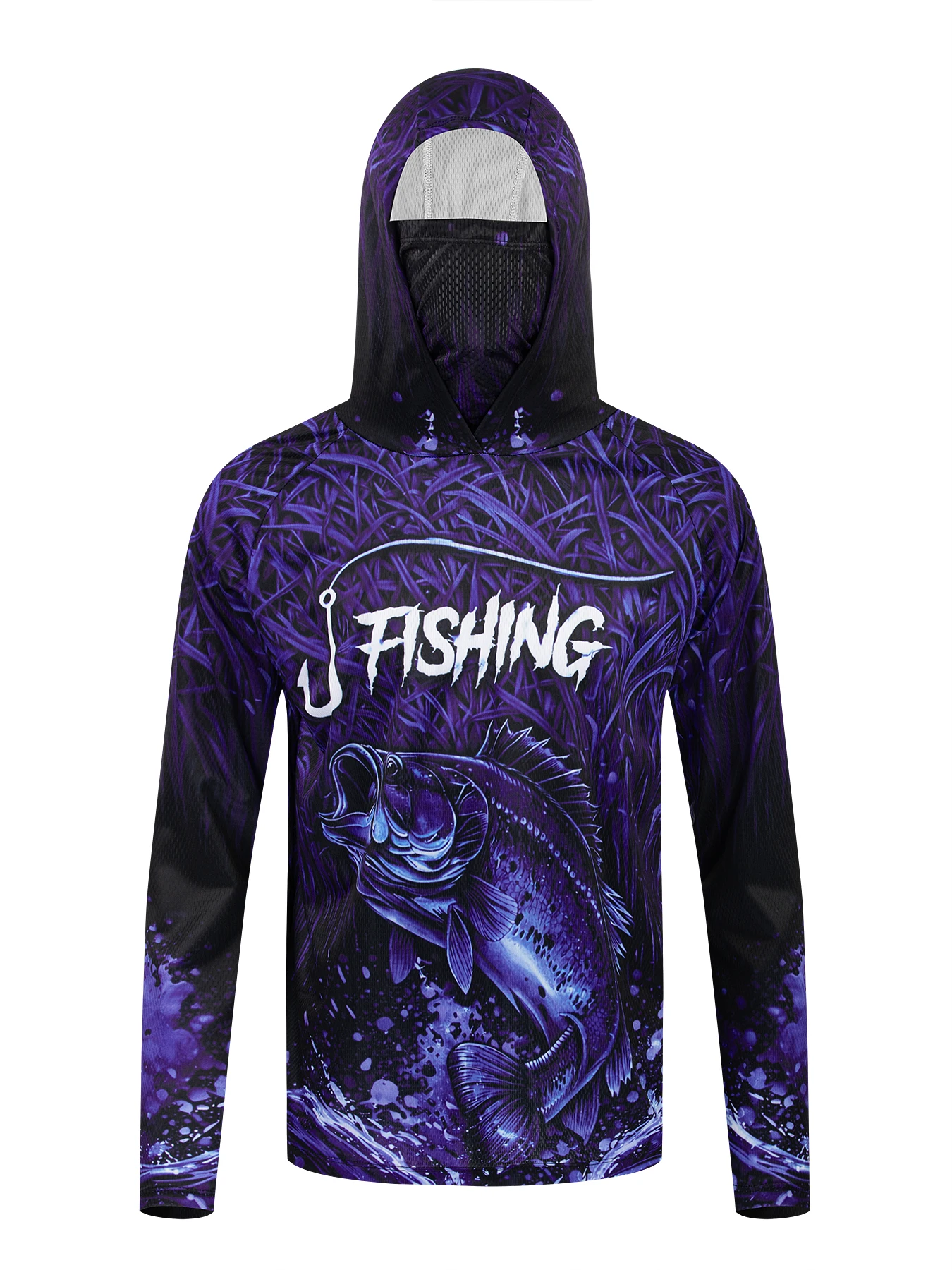 Camisola Técnica de Pesca UPF 50+ com Capuz e Protecção Facial - Image 2
