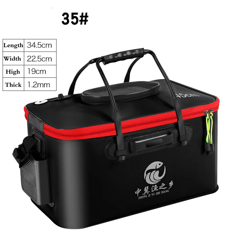 Balde Dobrável EVA para Pesca com Tampa em Rede e Bolso Lateral - Image 7