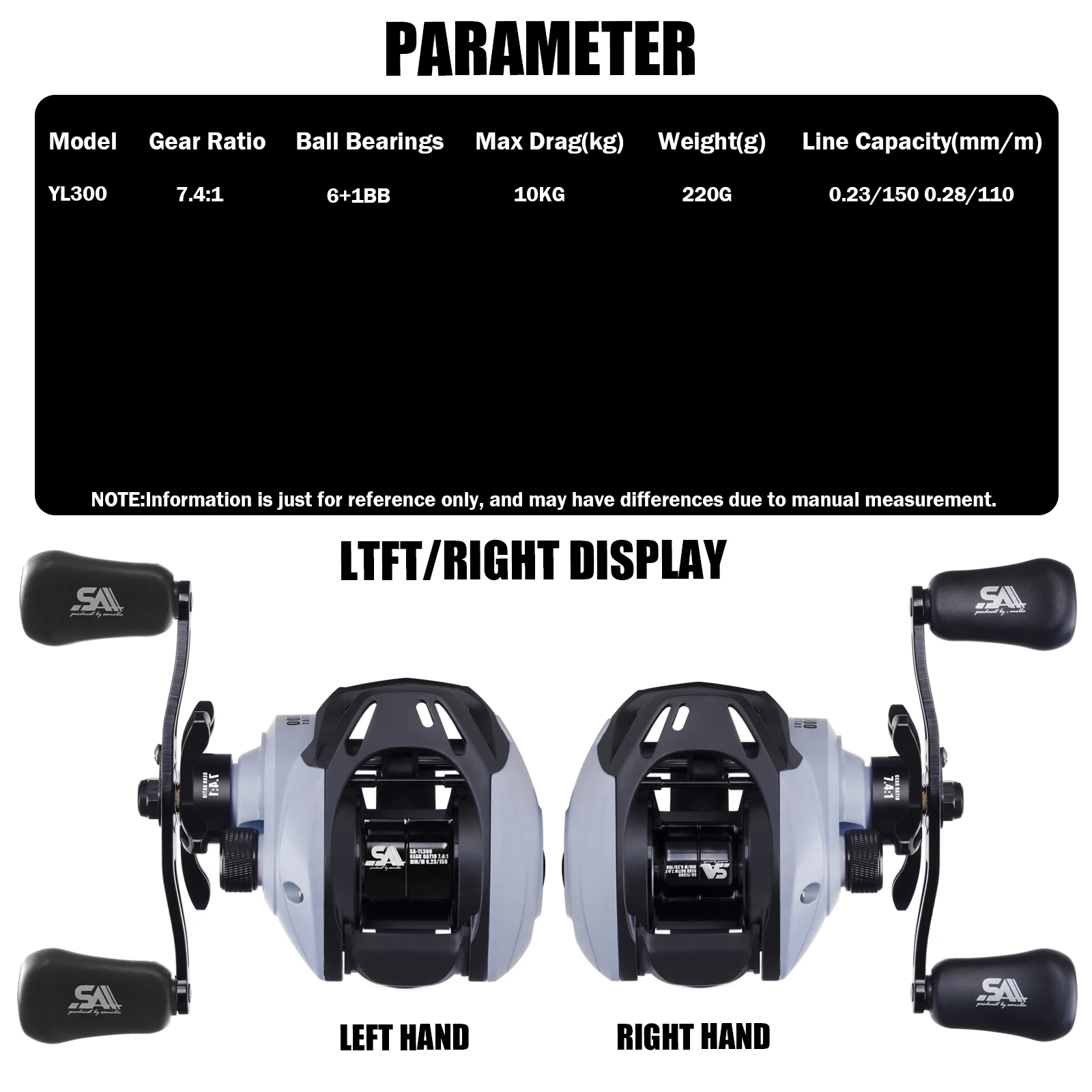 Carreto de Casting SAMOLLA Long Shot 7.4:1 6+1 Rolamentos 10kg - Image 2