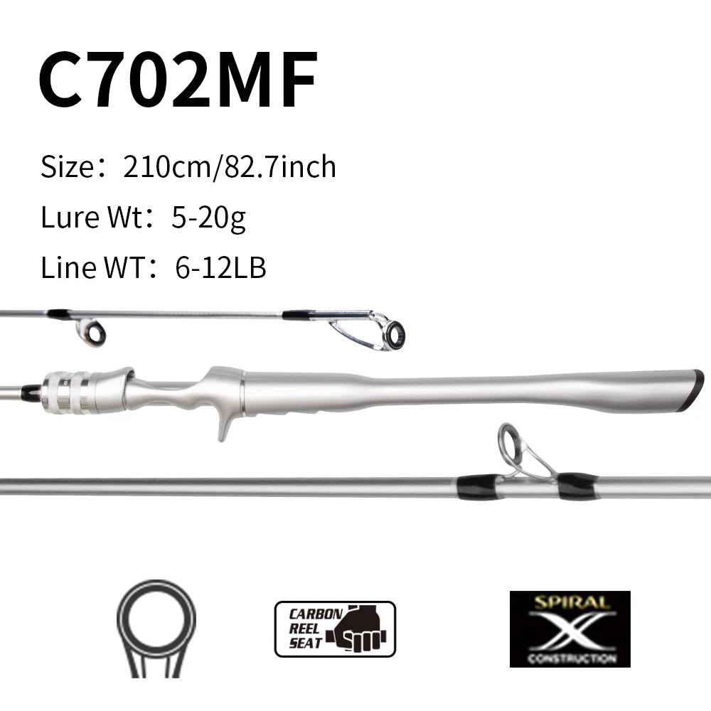 Cana de Spinning FISHINGFANS Orca M Medium Fast em Carbono - Image 9