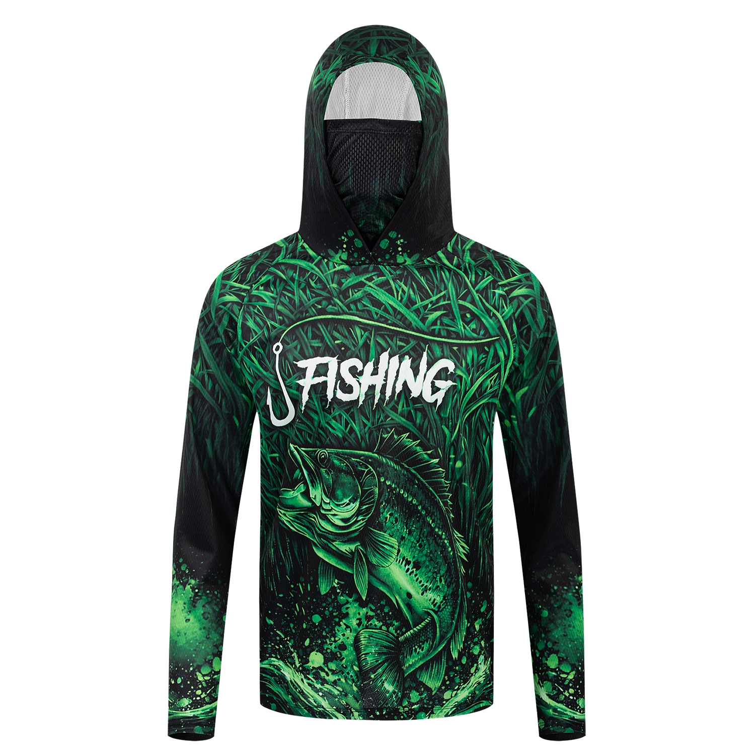 Camisola Técnica de Pesca UPF 50+ com Capuz e Protecção Facial - Image 7