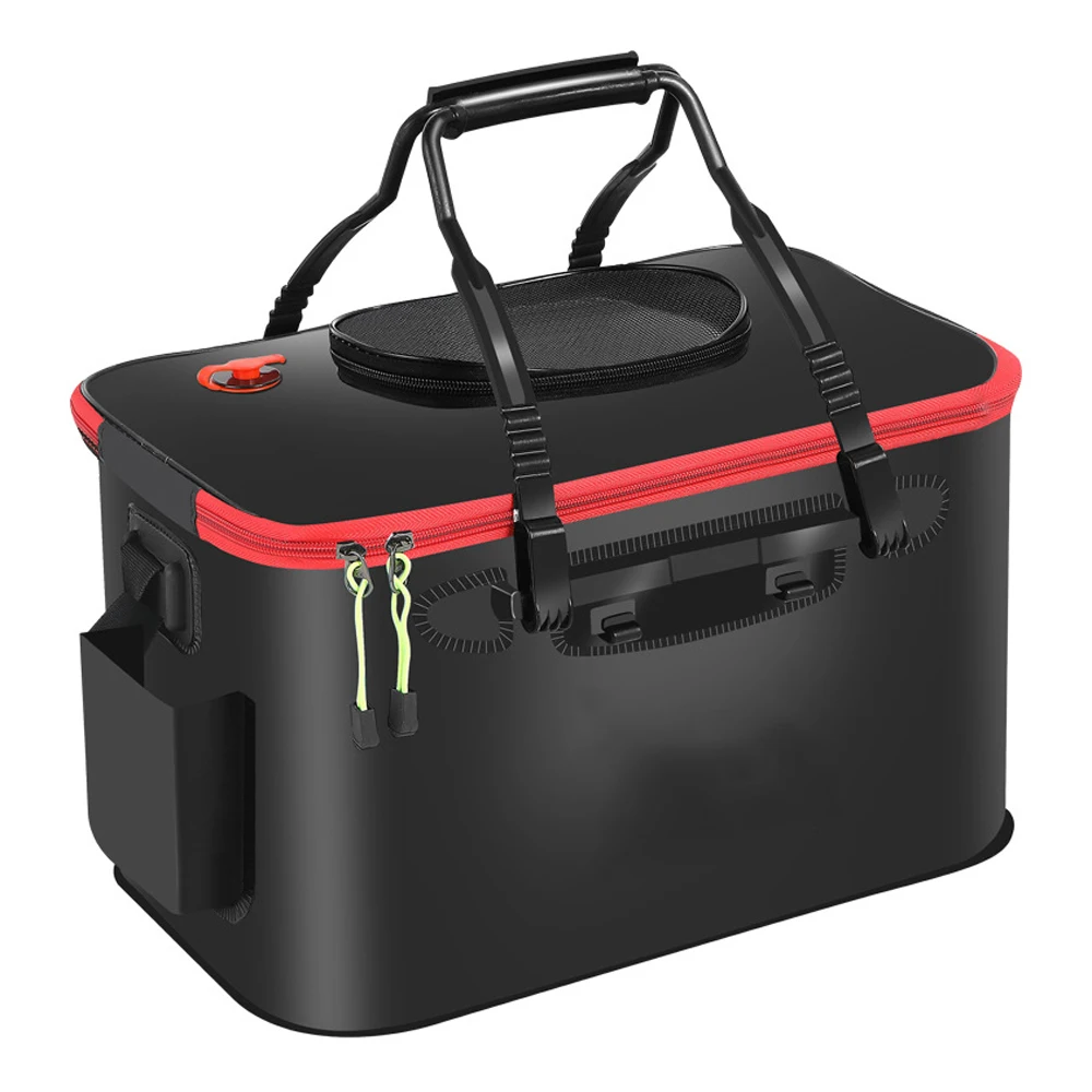 Balde Dobrável EVA para Pesca com Tampa em Rede e Bolso Lateral - Image 2