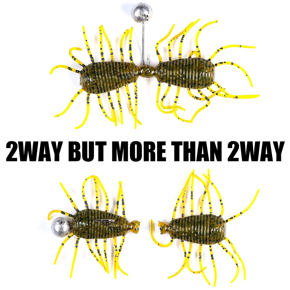 Amostra de Vinil B&U 2WAY Larva 50mm para Pesca Finesse - Image 5