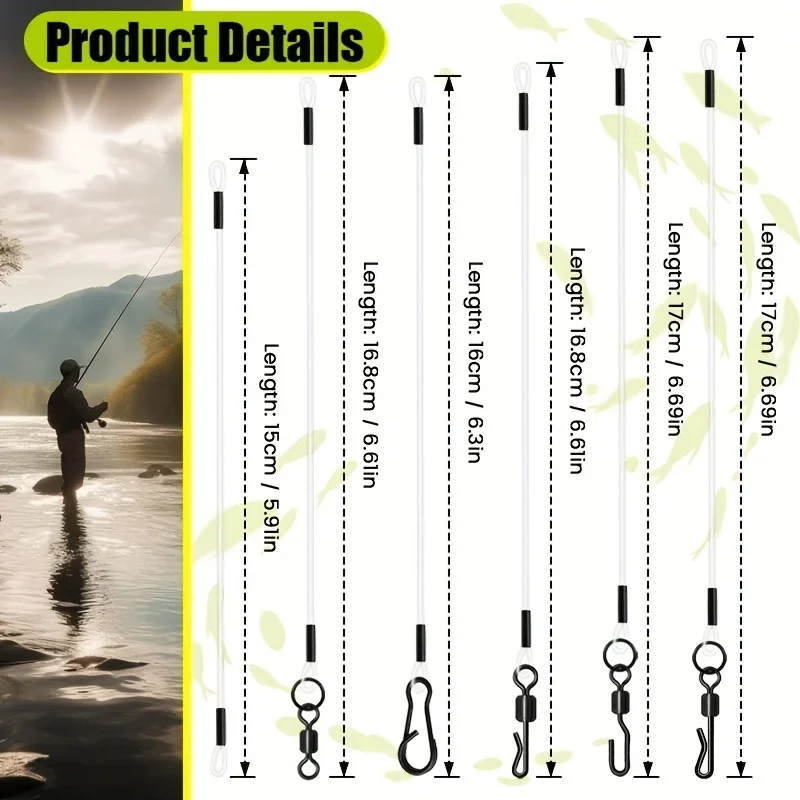 Links de Fluorocarbono Pré-Montados para Carpfishing 12un - Image 3