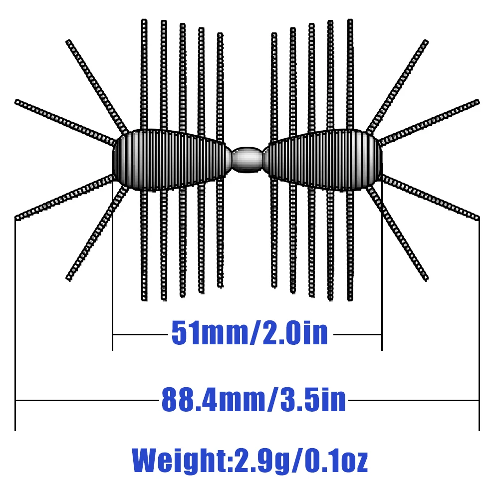 Amostra de Vinil B&U 2WAY Larva 50mm para Pesca Finesse - Image 2