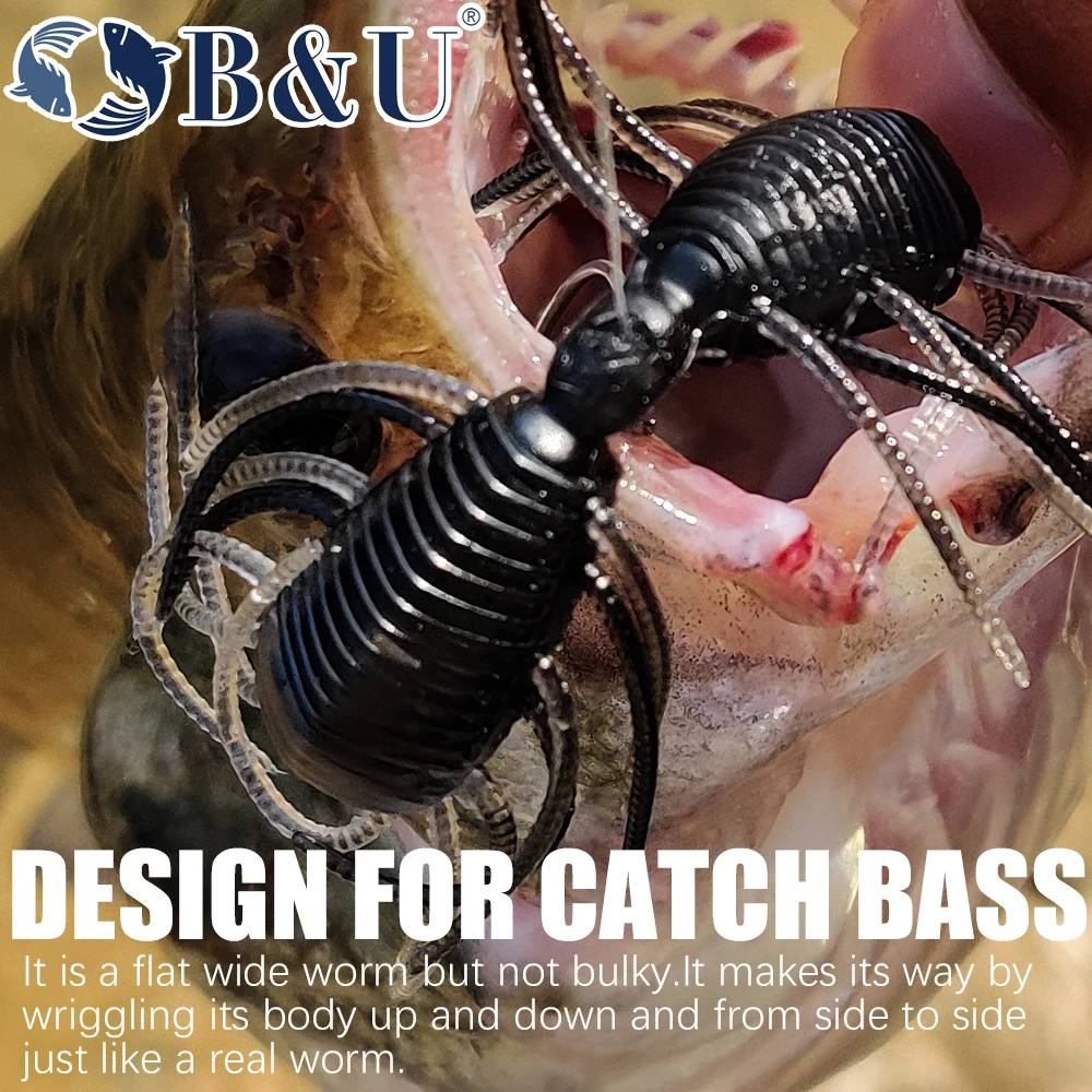 Amostra de Vinil B&U 2WAY Larva 50mm para Pesca Finesse - Image 3