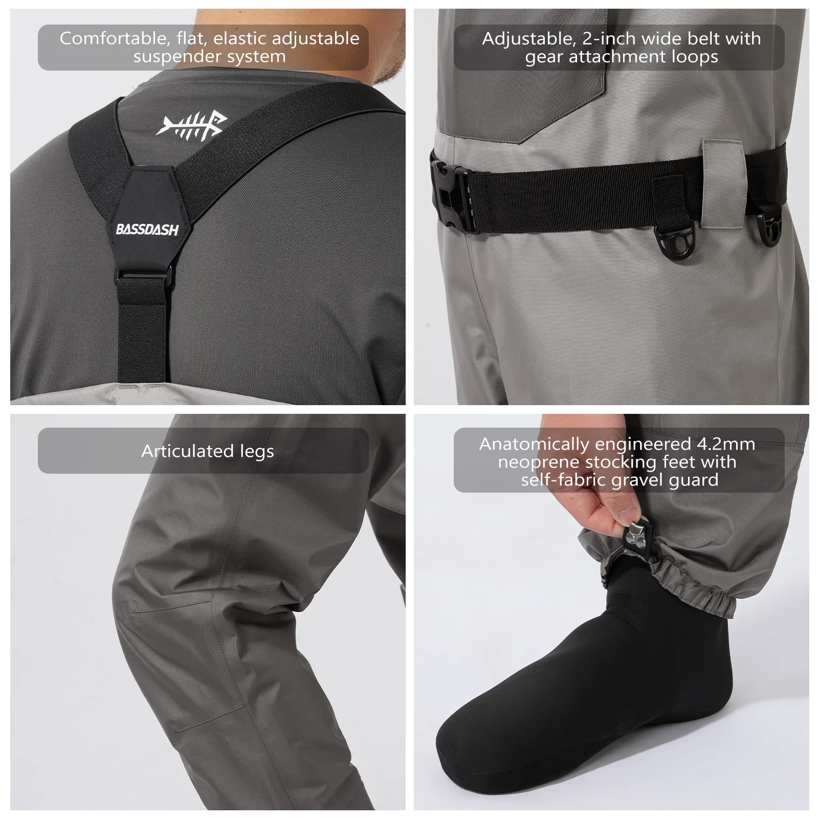 Vadeadores de Peito Bassdash FW08 Respiráveis com Pé de Neopreno - Image 6