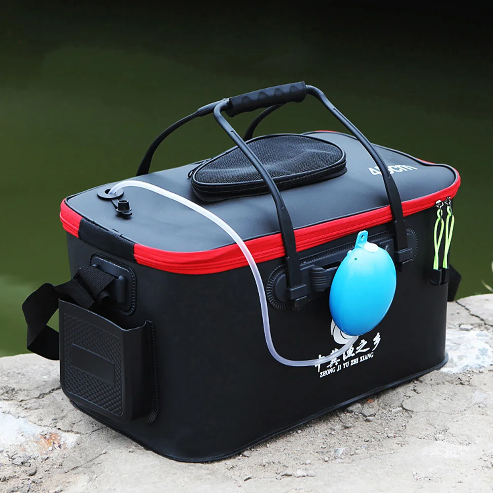 Balde Dobrável EVA para Pesca com Tampa em Rede e Bolso Lateral - Image 5