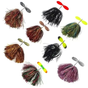 Amostra Bucktail Spinner 22cm 45g Dupla Colher para Lúcio e Siluro