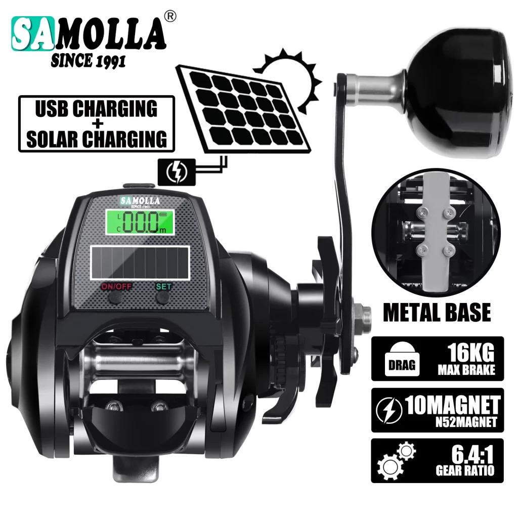 Carreto de Casting SAMOLLA com Contador Electrónico Solar/USB