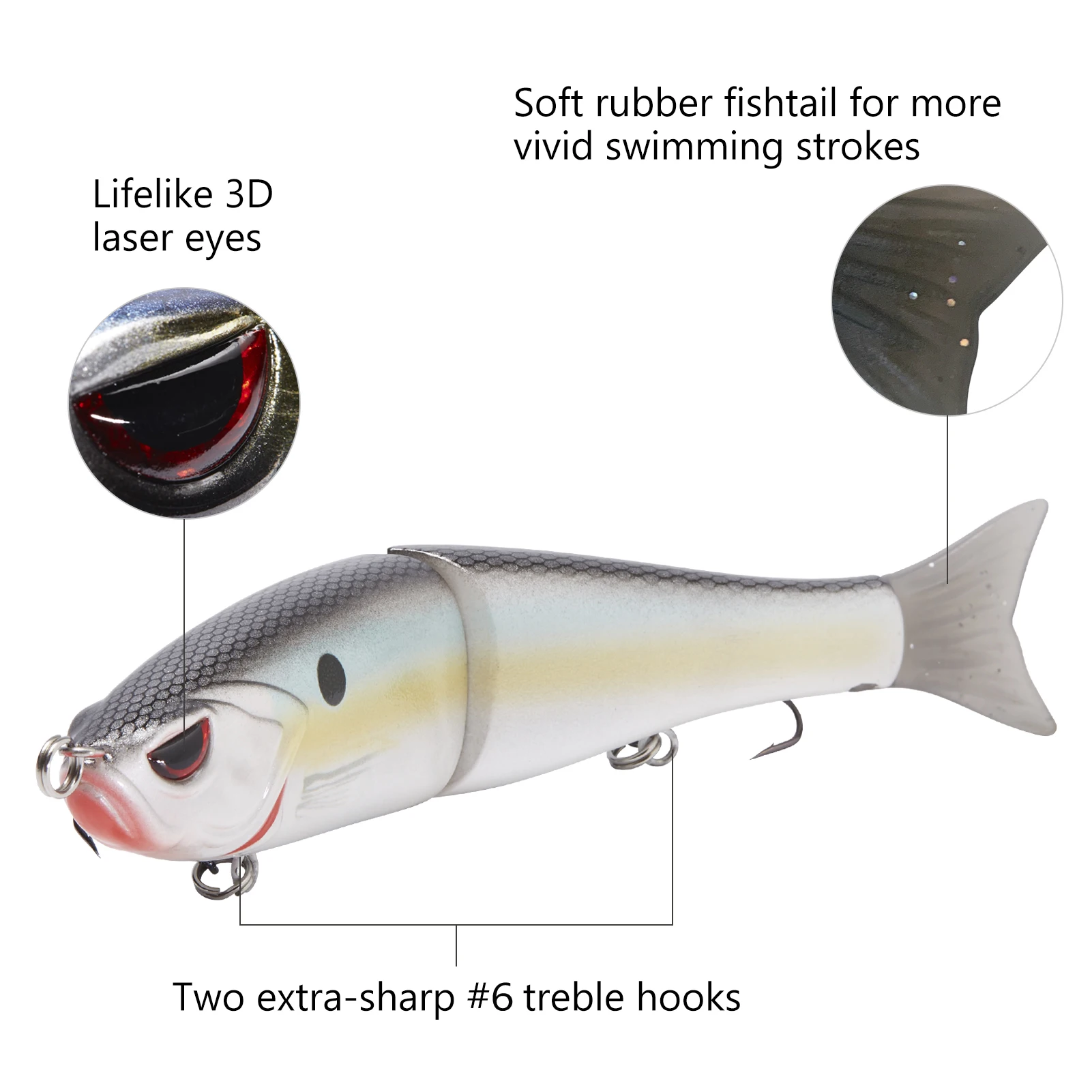 Amostra Bassdash SwimShad Glide Bait Articulada 11,5/17,8cm - Image 4