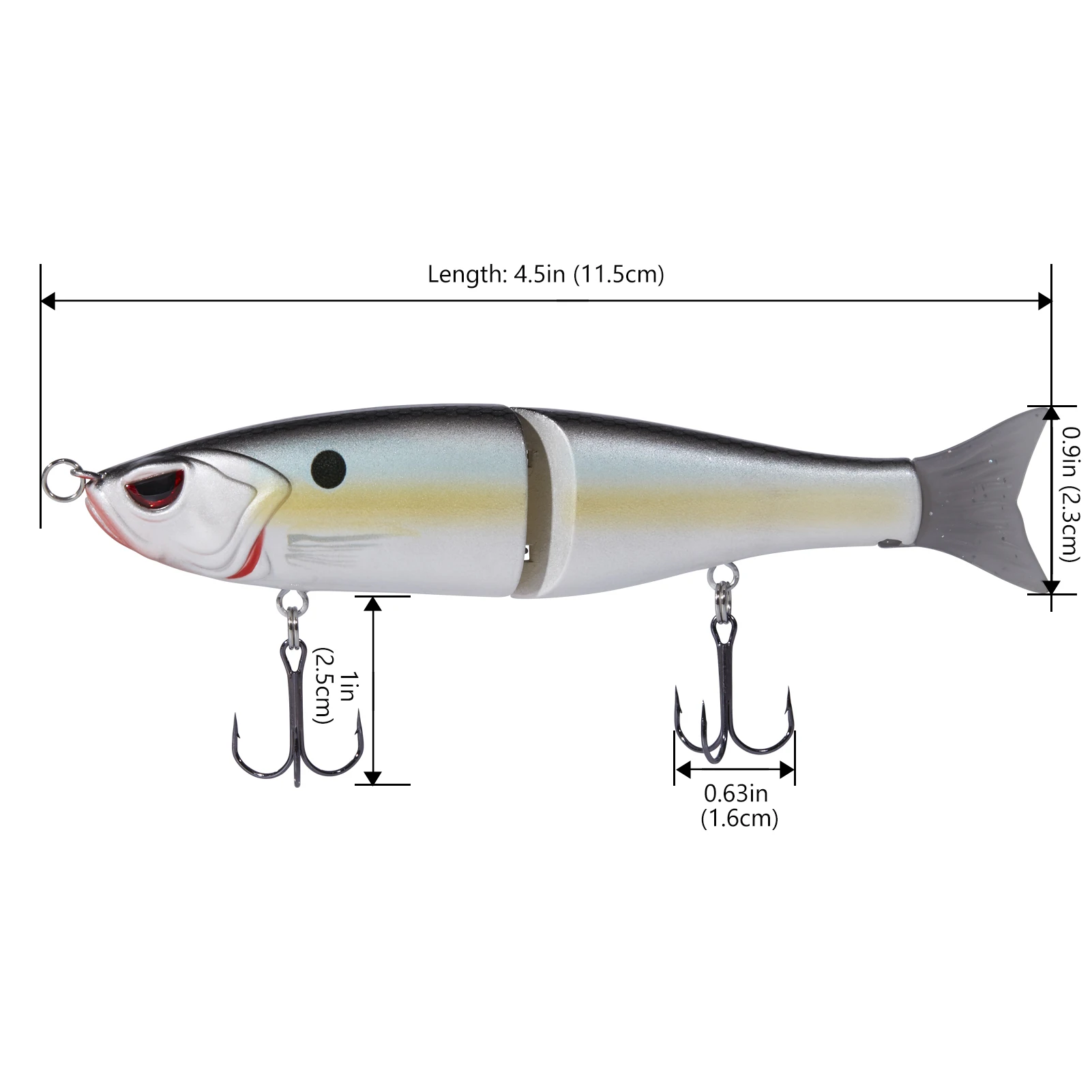 Amostra Bassdash SwimShad Glide Bait Articulada 11,5/17,8cm - Image 2