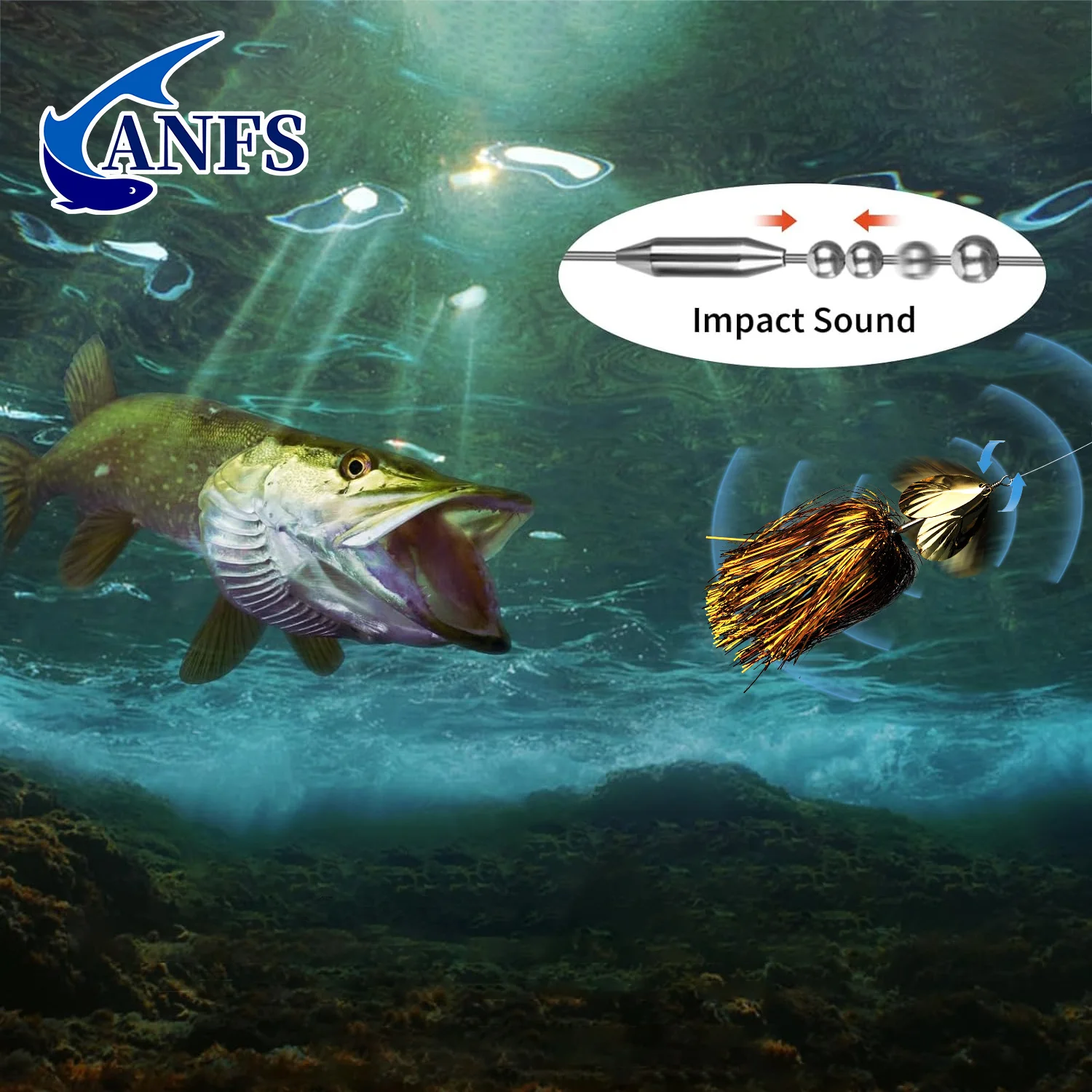 Amostra Bucktail Spinner ANFS 45g para Lúcio e Siluro - Image 4