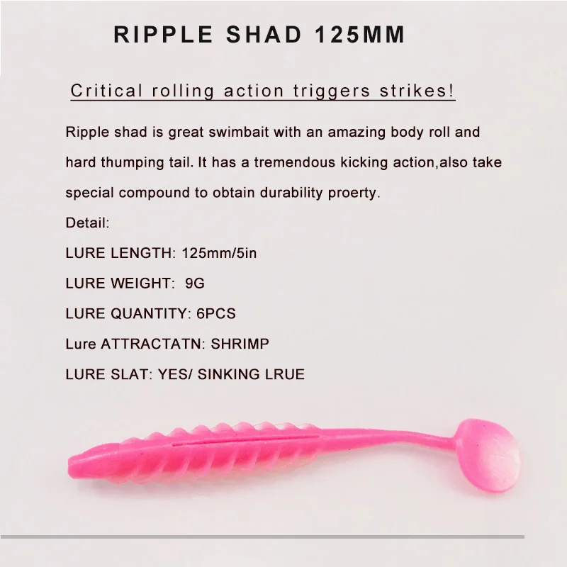 Vinil Kes Fishing Ripple Shad 70/100/125mm - Image 6