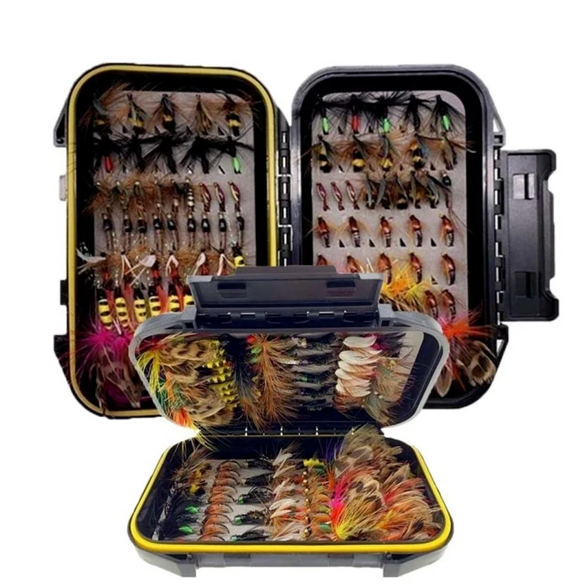 Conjunto de Moscas Artificiais Qievcrme 32–112 Unidades com Caixa