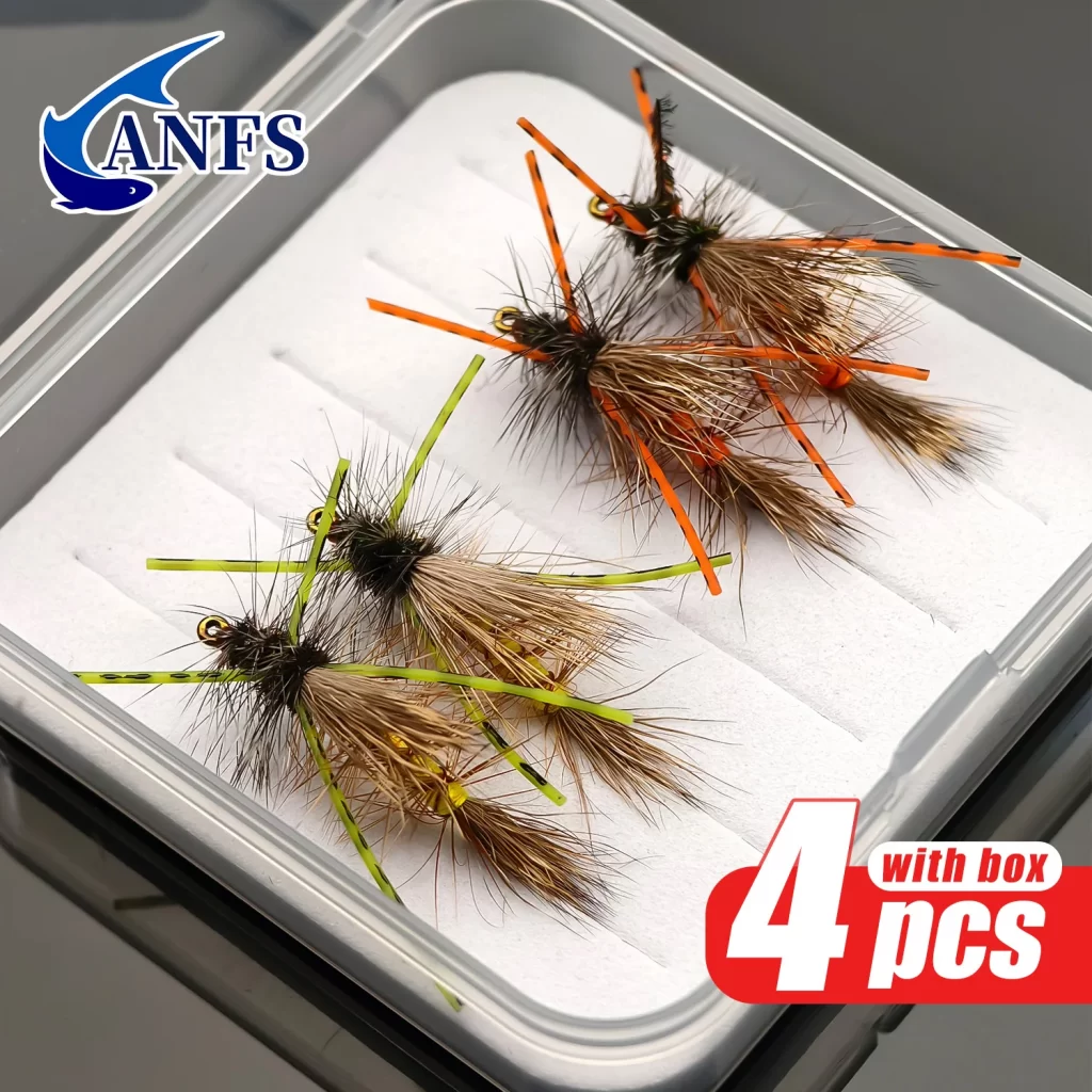 Conjunto 4 Moscas Secas Stimulator ANFS para Truta