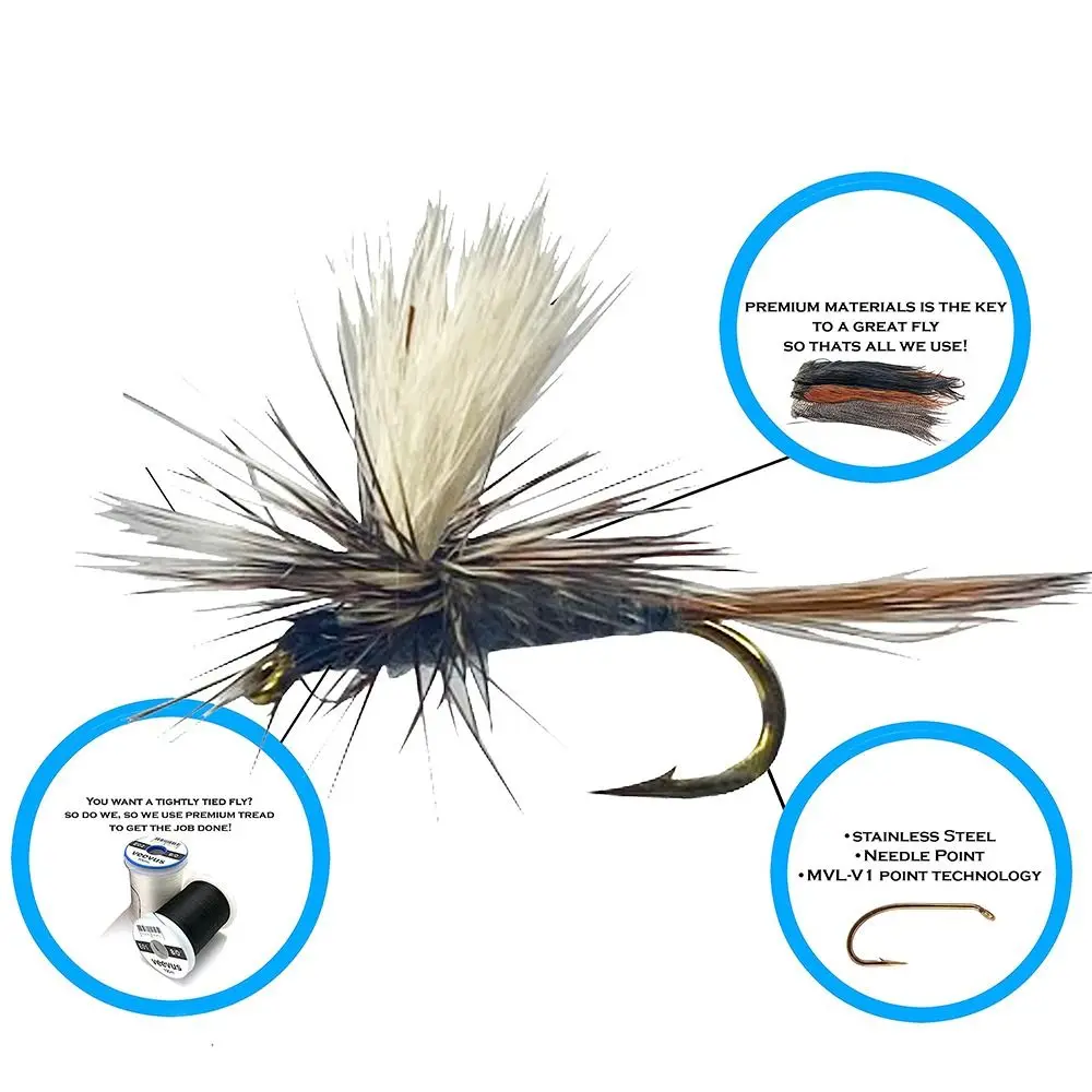 Conjunto 12 Moscas Artificiais Sortidas para Truta e Pesca à Mosca - Image 6