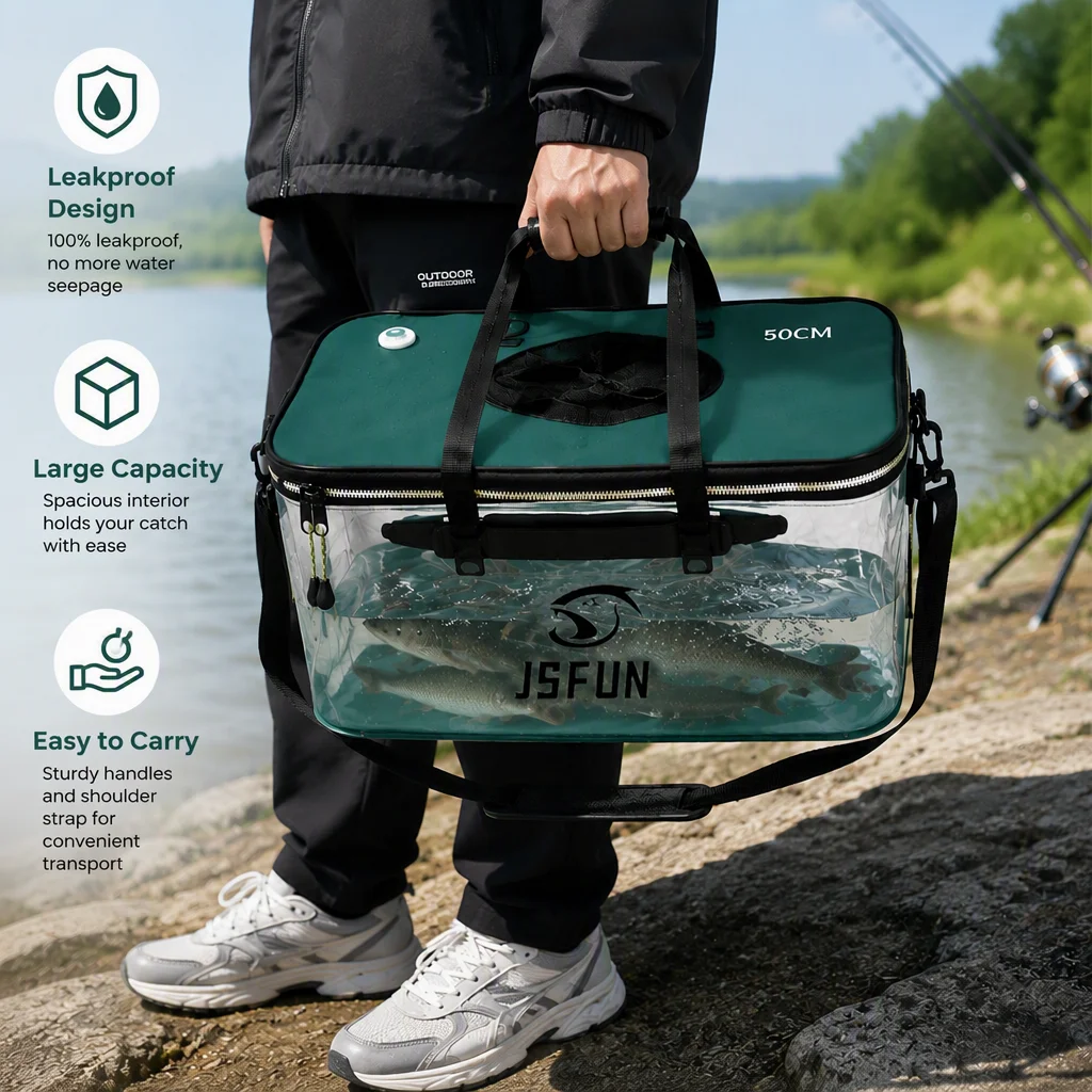 Caixa JSFUN para Isco Vivo e Peixe com Aerador USB Opcional - Image 6