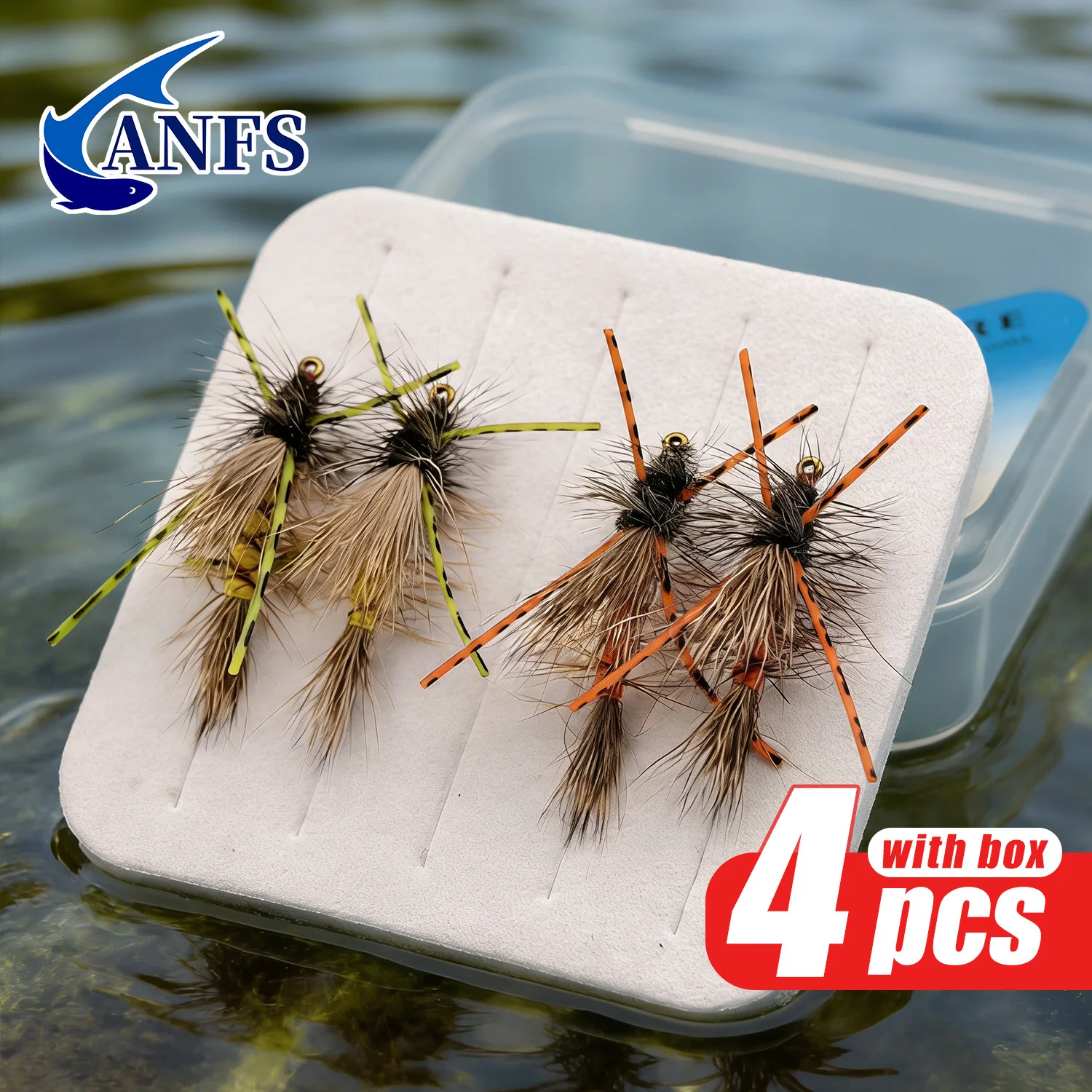 Conjunto 4 Moscas Secas Stimulator ANFS Cores Sortidas para Truta - Image 3