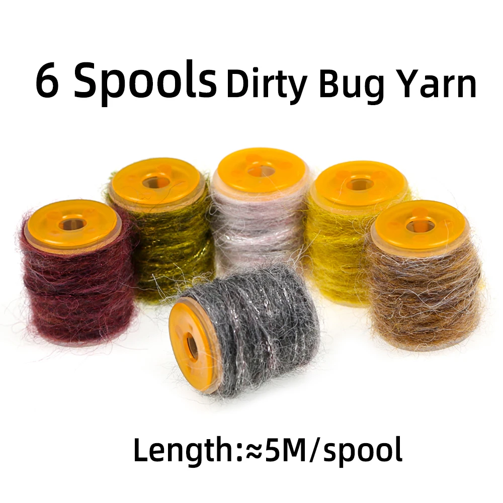 Conjunto 6 Fios Dubbing Dirty Bug 5m para Montagem de Moscas - Image 8