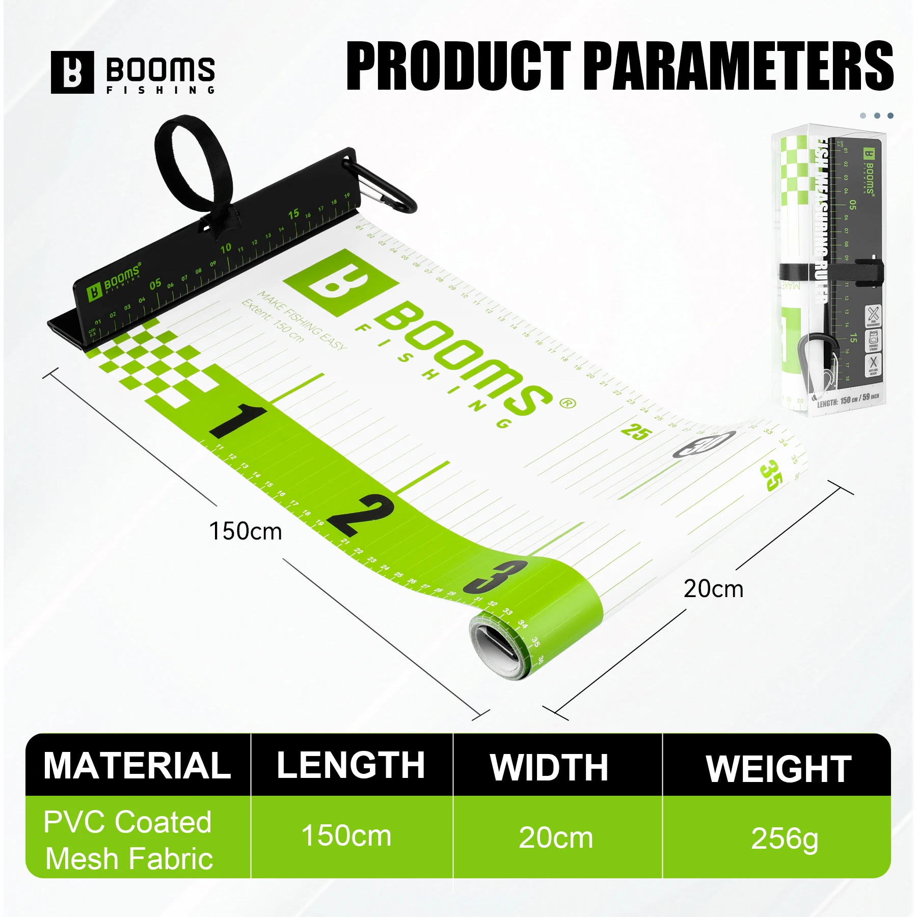 Tapete de Medição Booms Fishing 150cm em PVC com Batente - Image 6