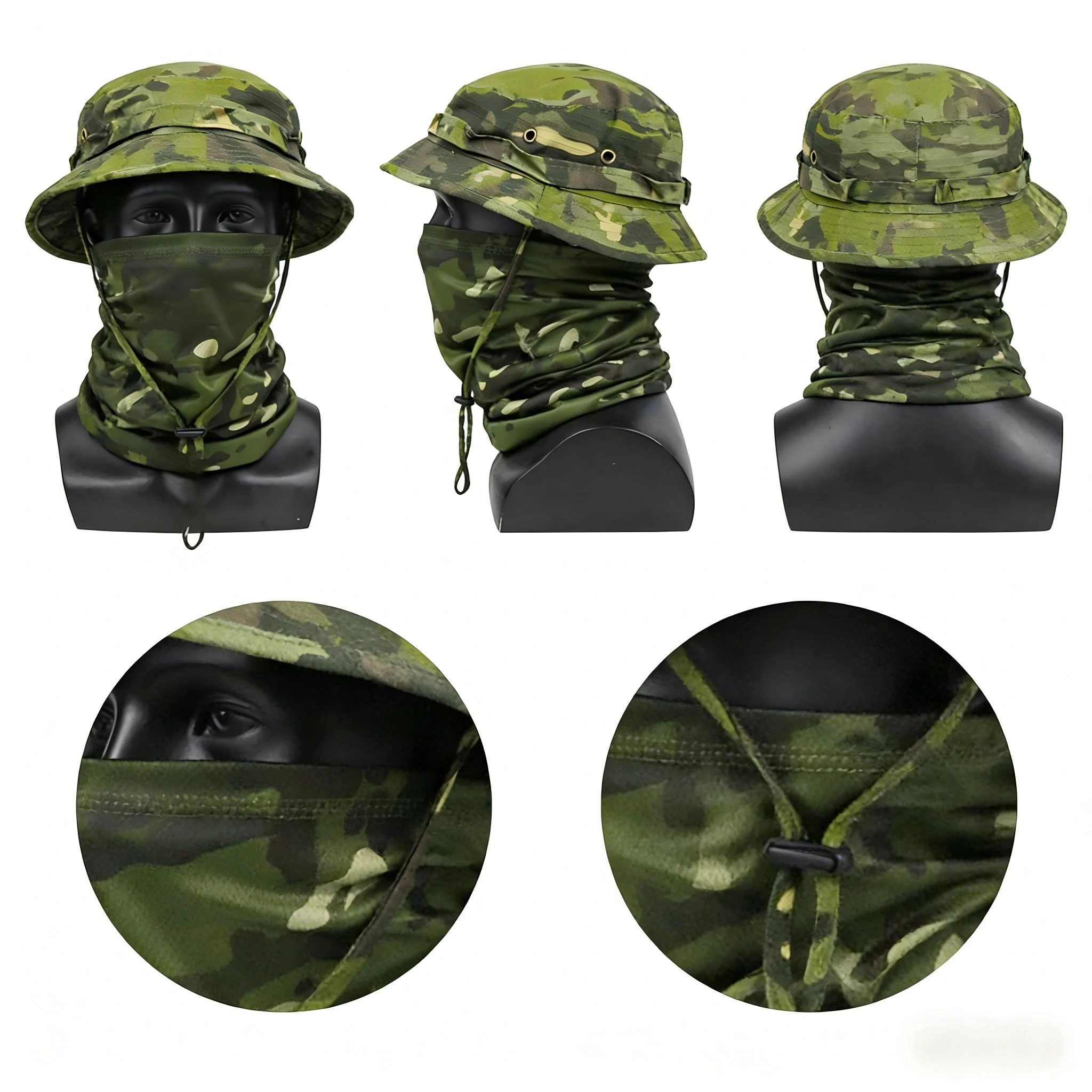 Conjunto Chapéu Boonie e Máscara Tubular KAVNTUVE com Protecção Solar - Image 6