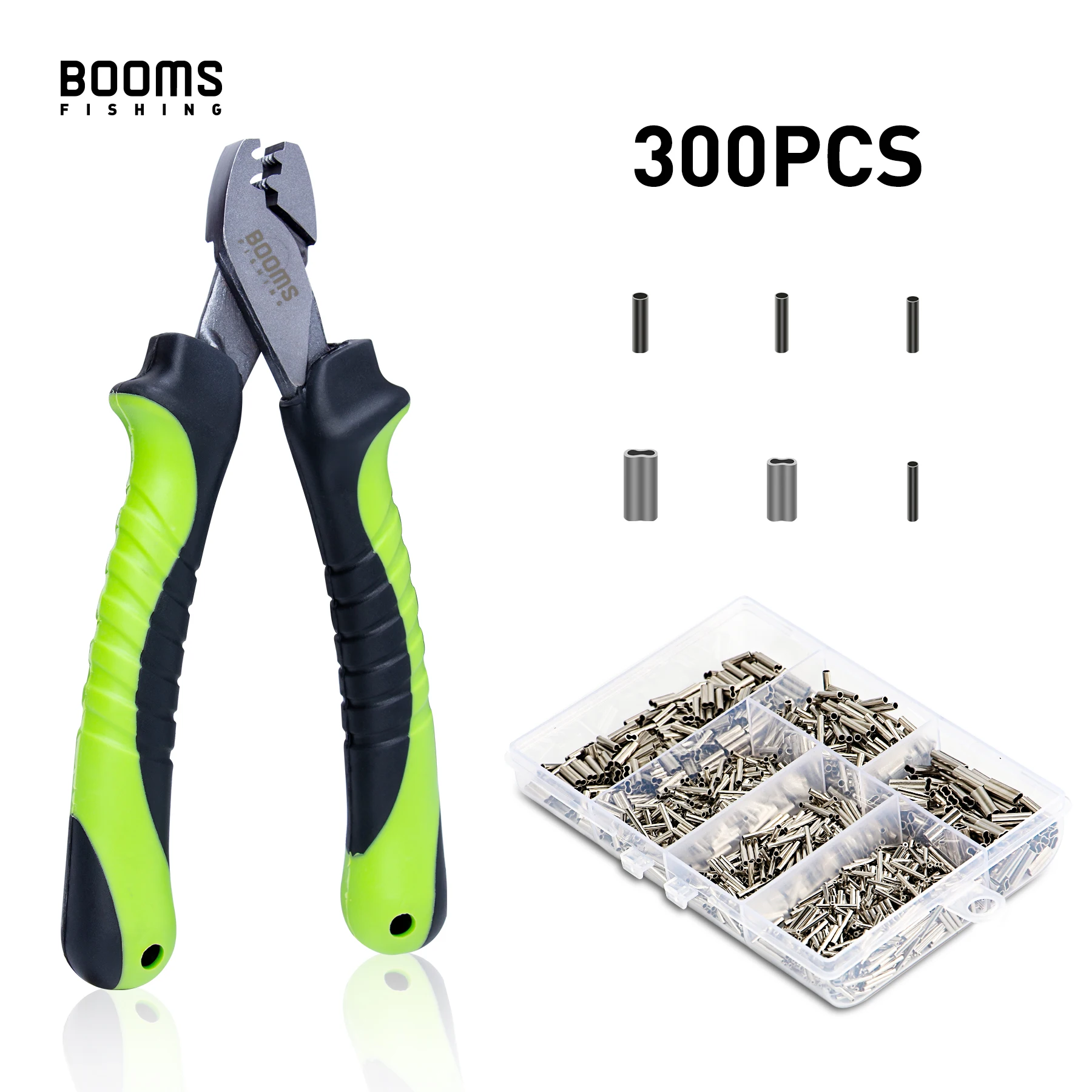 Kit Alicate de Cravar Booms Fishing CP2 com 300 Casquilhos de Crimpagem
