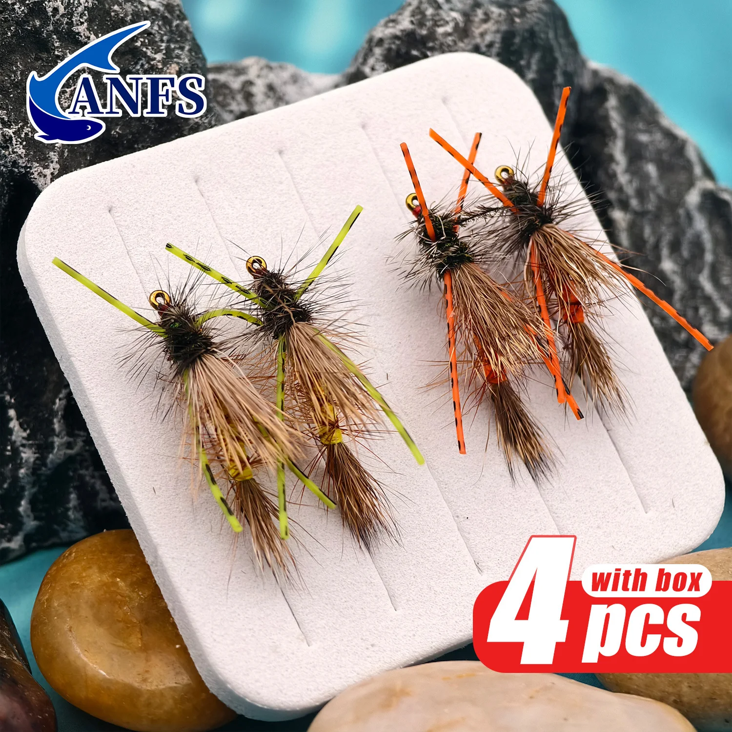 Conjunto 4 Moscas Secas Stimulator ANFS Cores Sortidas para Truta - Image 2