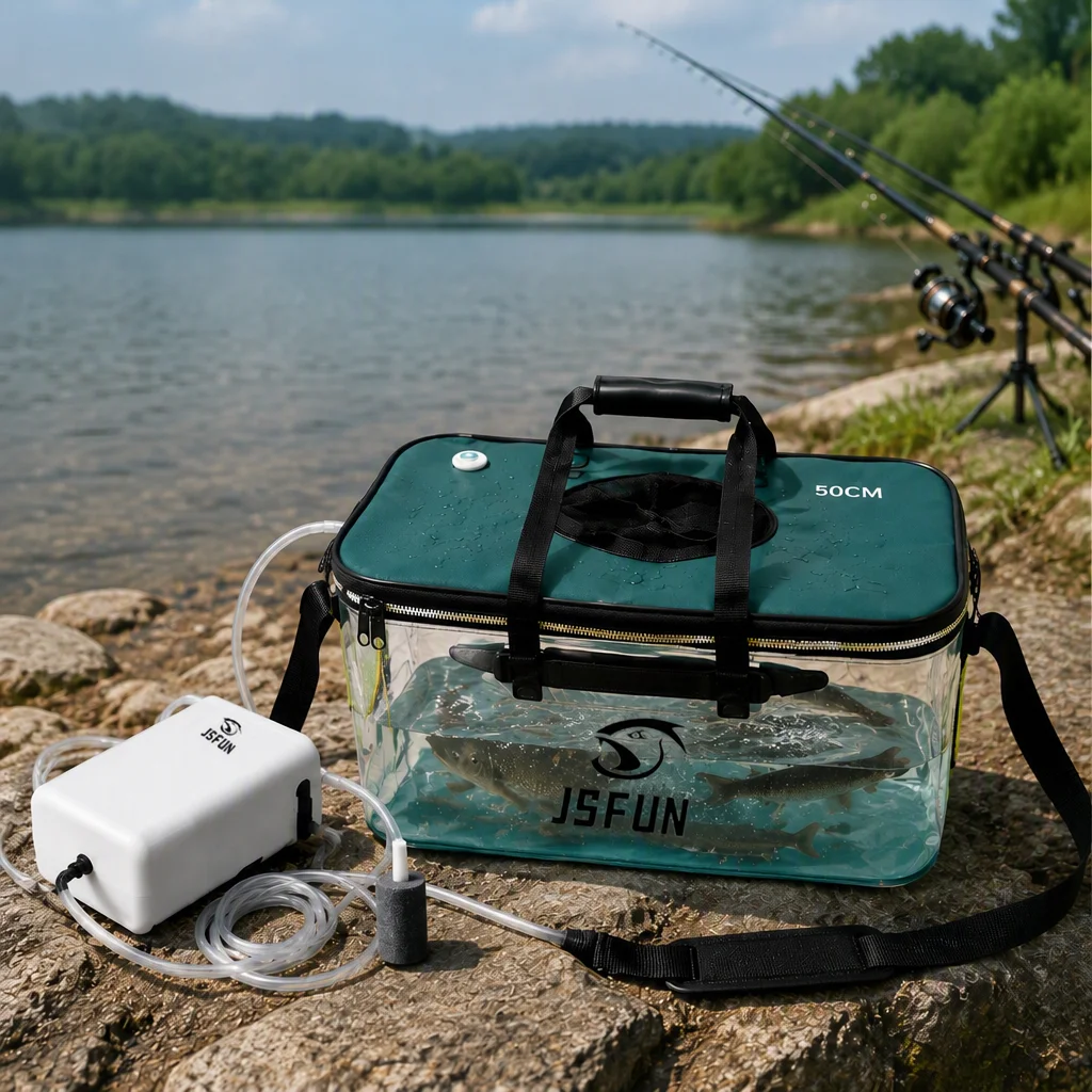 Caixa JSFUN para Isco Vivo e Peixe com Aerador USB Opcional - Image 5