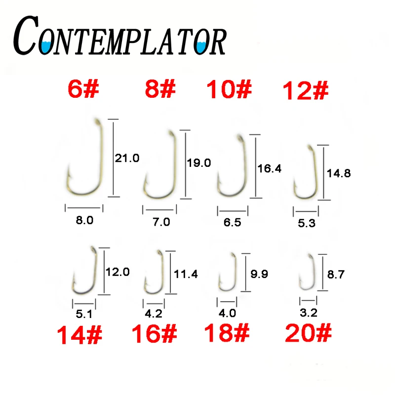 Conjunto 50 Anzóis de Mosca CONTEMPLATOR Sproat com Farpa nº6 a nº20
